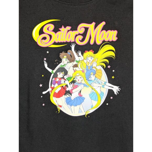 Sailor Moon Inner Sailor Guardians Black Baby Doll Graphic T Shirt Size S - Picture 2 of 5